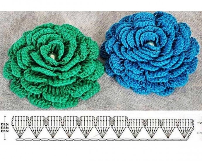 Вязаные розы