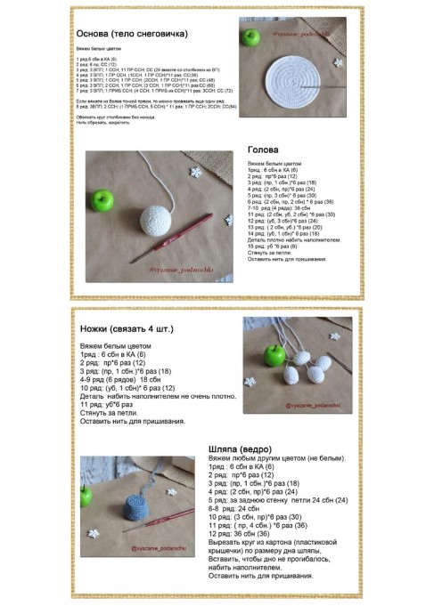 Подставка под бокал или чашку "Весёлый Снеговик" крючком
