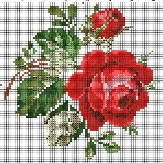 ​Простая вышивка красивых цветов