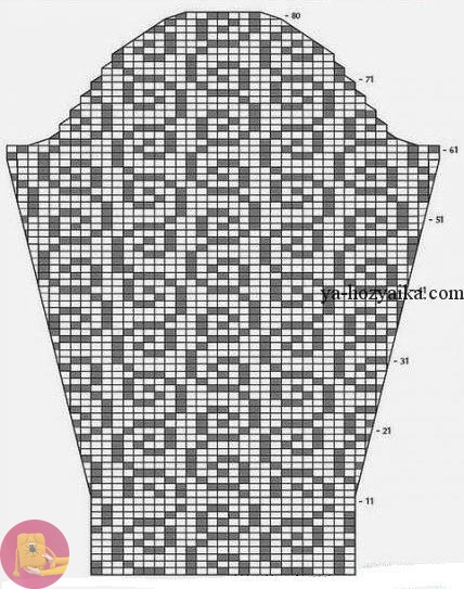 Пуловер филейной техникой