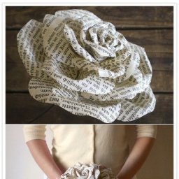 Винтажные розы из старых газет