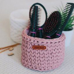 Корзинка из трикотажной пряжи