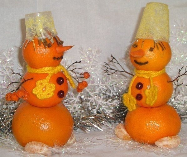 Мандариновые снеговики