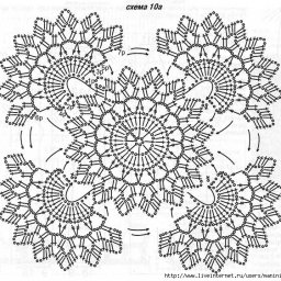 Много схем квадратных мотивов крючком