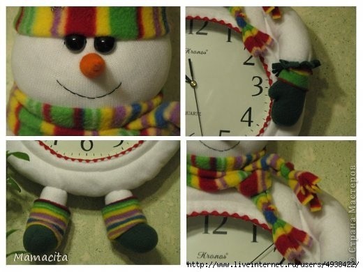 ​Снеговик на часы