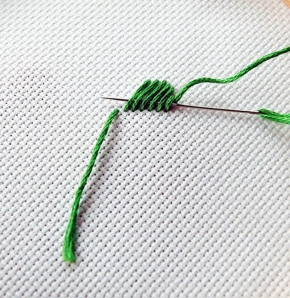 Техника вышивки гладью листика