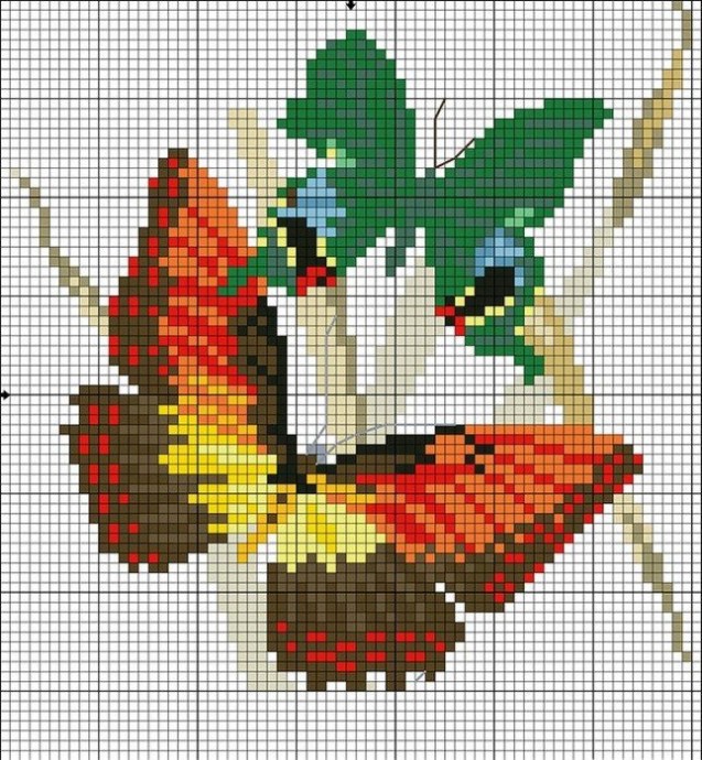 ​Вышиваем бабочек