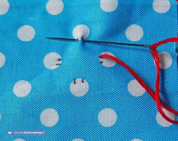 Интересный эффект: буфы на материале в горошек