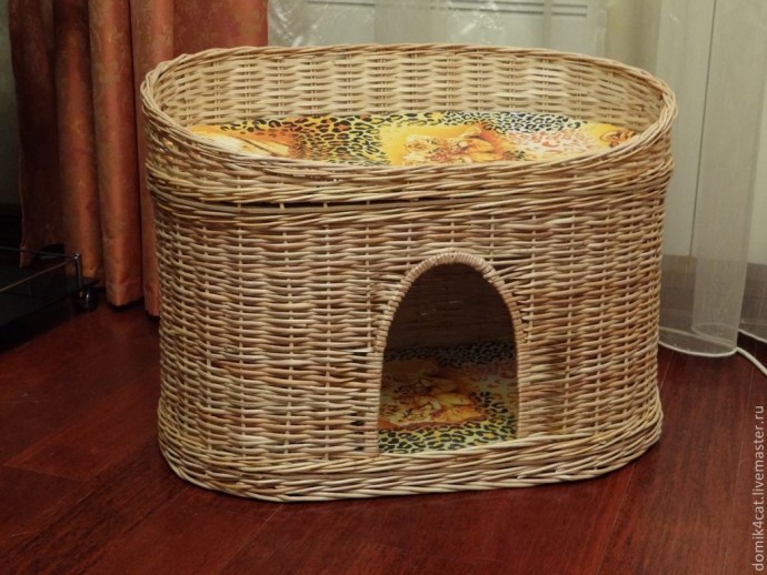 Варианты плетеных домиков для домашних любимчиков
