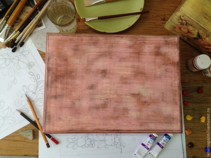 Состаренный фон шкатулки