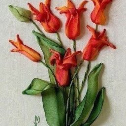 Идеи цветочной вышивки лентами