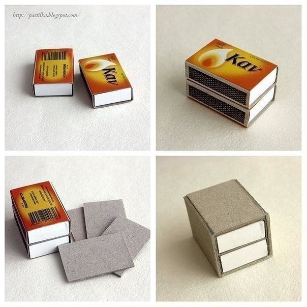 Маленький шебби-комодик из спичечных коробков