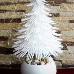 Оригинальные ёлочки из вилок и ложек