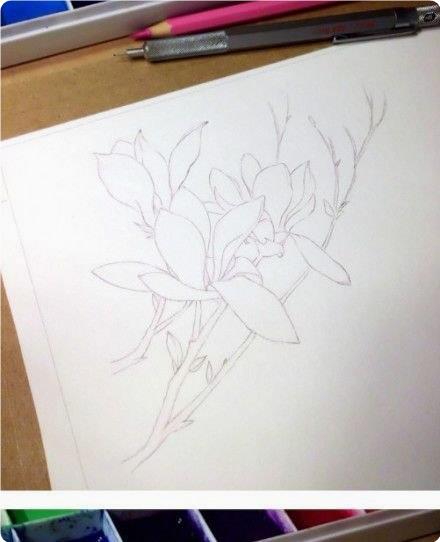 Пишeм цвeты aквapeлью