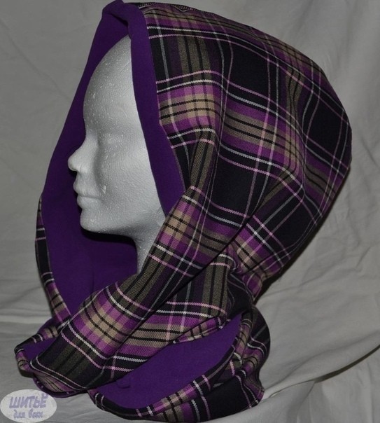 Шарф-хомут с капюшоном