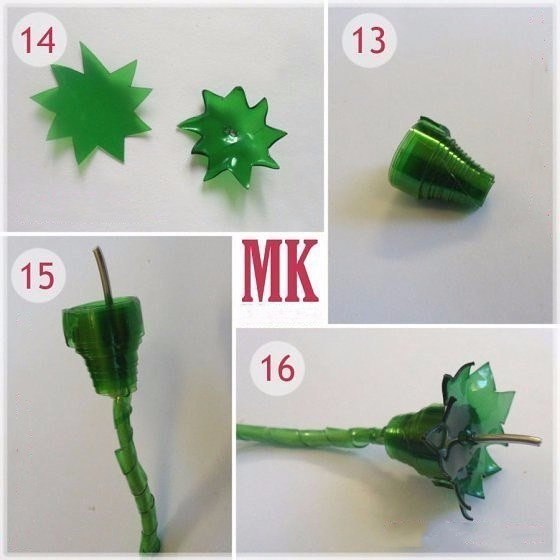 Васильки из пластиковых бутылок: мастер-класс