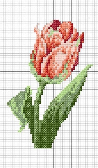 ​Вышиваем тюльпаны