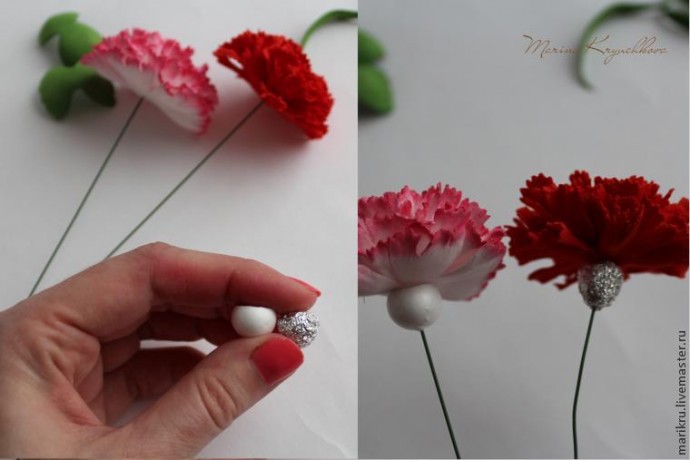 Гвоздики из фоамирана