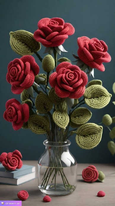 Вязаные цветы
