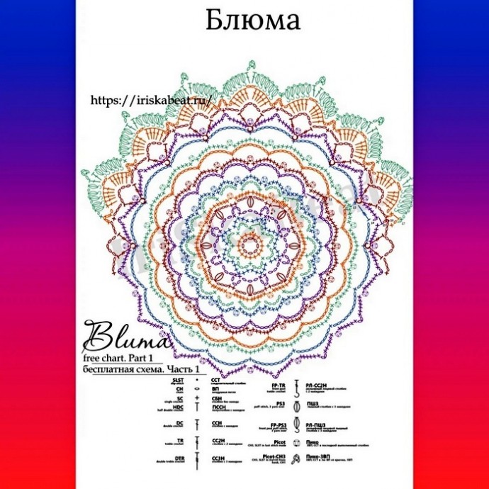Красивая объёмная салфетка крючком