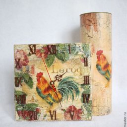 Часы в технике декупажа