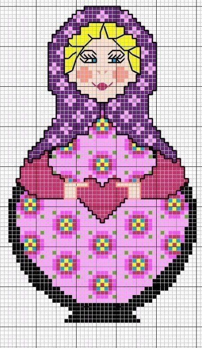 Матрешки для вышивки или жаккарда