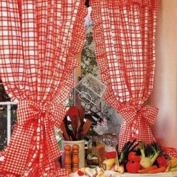 ​Кухонные занавески на петлях с воланами