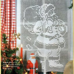 Новогоднее филейное вязание