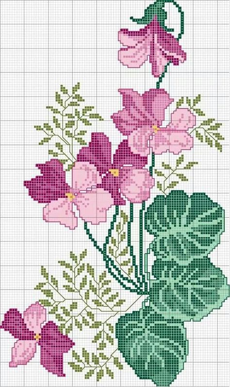 Схемы вышивки цветов Схемы вышивки цветов