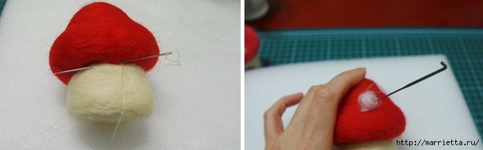 Сказочный домик мухомор в технике валяния