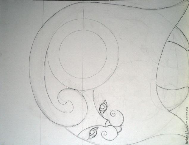 Большие часы "Синий Кот"