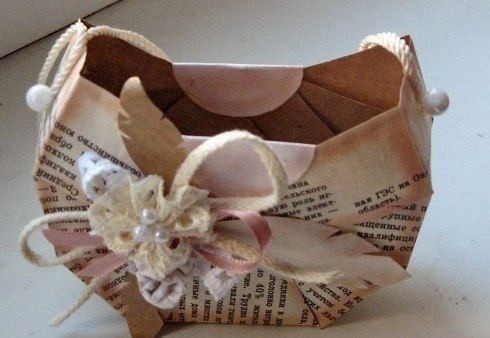 Корзинка из бумаги