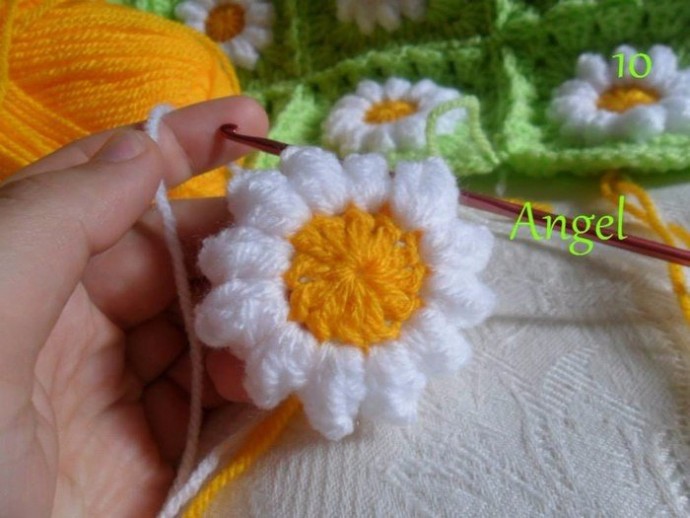 ​Плед из ромашек: мастер-класс