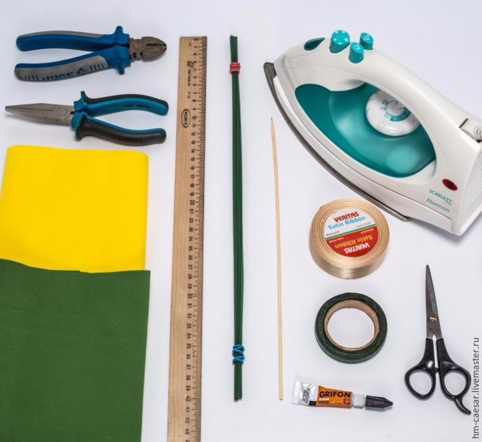 Создаем венок из одуванчиков: работаем с фоамираном