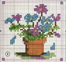 Вышиваем яркие цветы и лейки