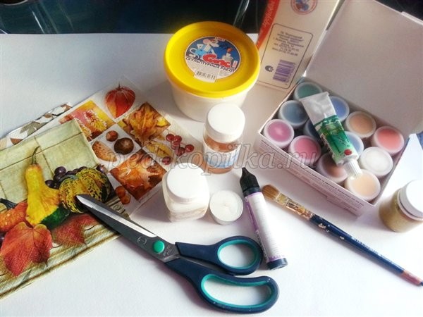 Подсвечник в технике декупаж своими руками