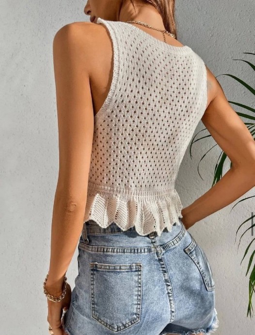 Ажурная майка-топ
