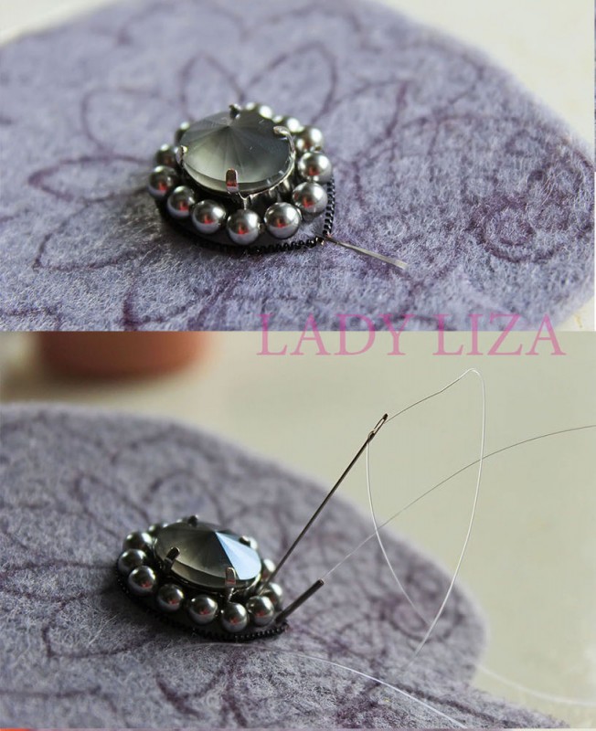 Вышиваем брошь «Ночной цветок» бисером и канителью