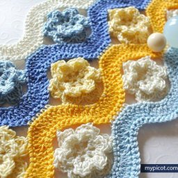 Цветочный узор крючком