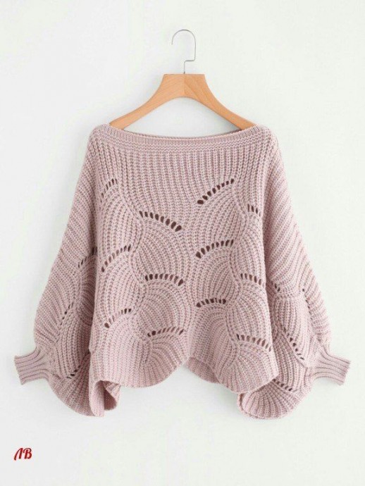 Красивый необычный узор для пуловера