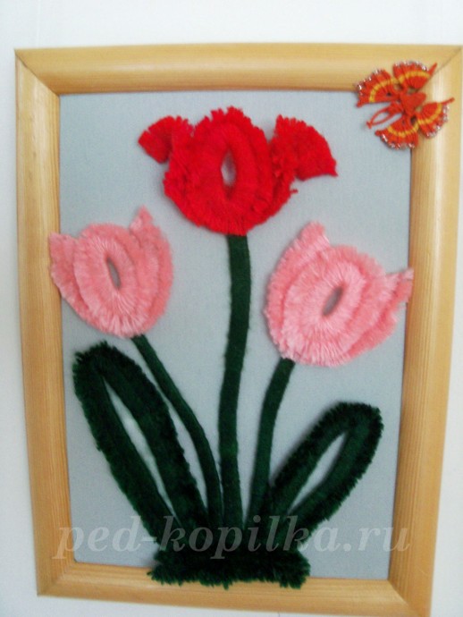 Тюльпан из ниток Тюльпан из ниток