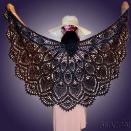 Шаль "Чёрный лебедь"