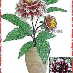 Махровый георгин из бисера