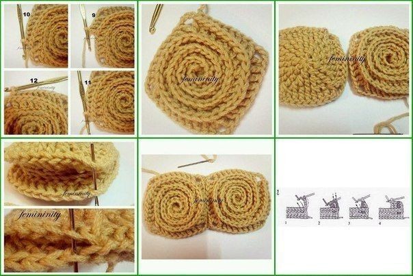 Нежный плед с объёмным рисунком крючком