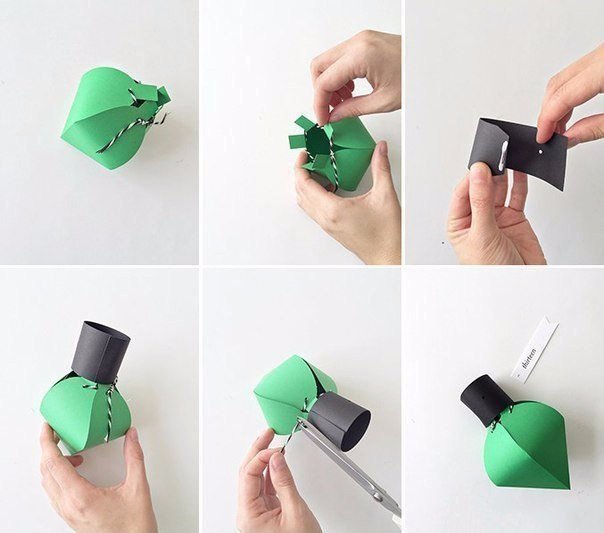 Фонарики из цветной бумаги