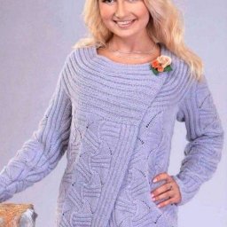 Теплый кардиган фантазийным узором