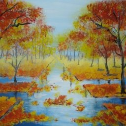 ​Рисуем осенний парк гуашью