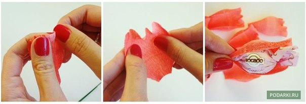 Роза из гофрированной бумаги