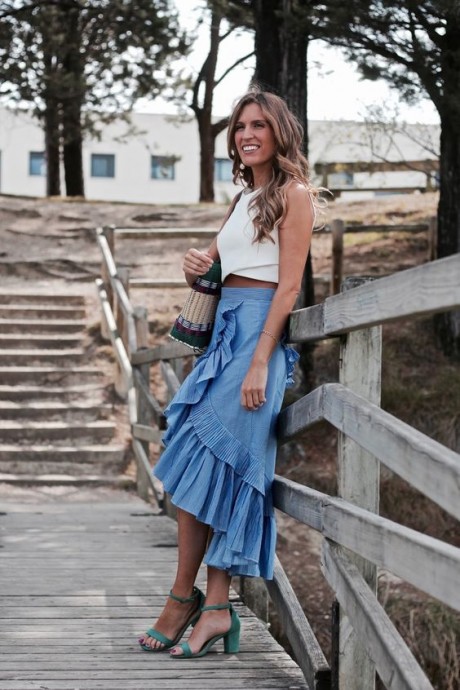 Стильные юбки с воланчики на лето: подборка выкроек