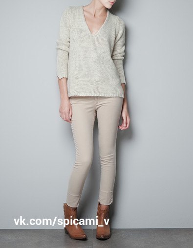 Выразительный ажур - свитер спицами